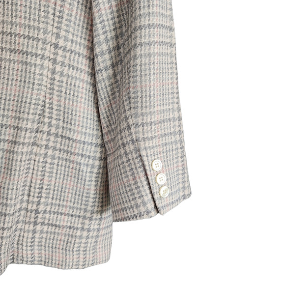 Vintage Liz Claiborne Pink Green Cream Pastel Tweed Suit Jacket Coat M - Picture 8 of 9